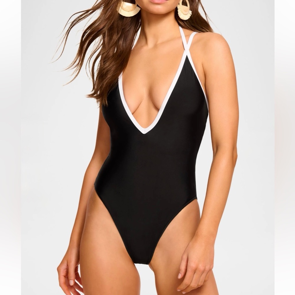 New Ramy Brook Bia Plunge One Piece Swimsuit